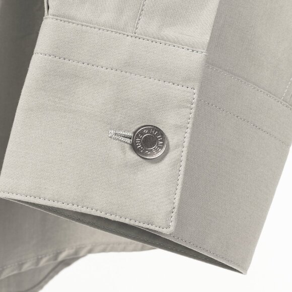 Hermes Light-Grey Cotton-Poplin Vertical-Pocket Shirt - Picture 6 of 10